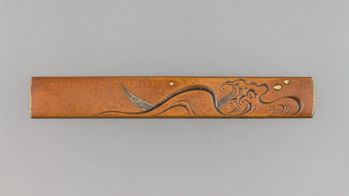 Knife Handle (Kozuka), Iwama Masayoshi (Japanese, 1764–1837), Copper, silver, gold, copper-gold alloy (shakudō), Japanese 