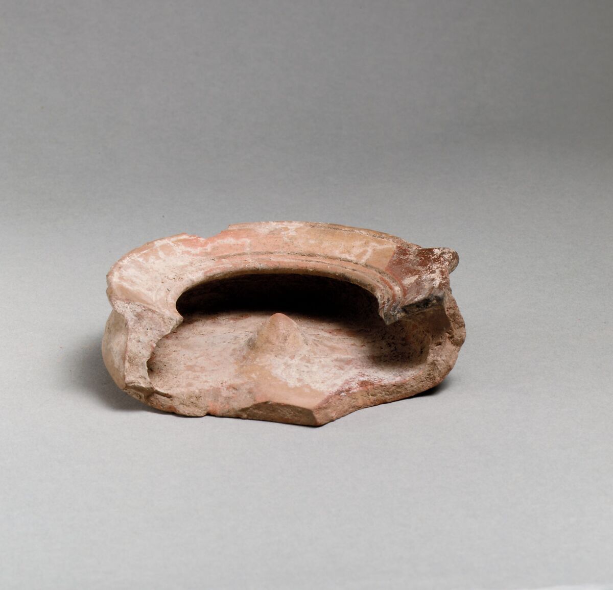 Lamp fragment, Terracotta, East Greek, Lydian 