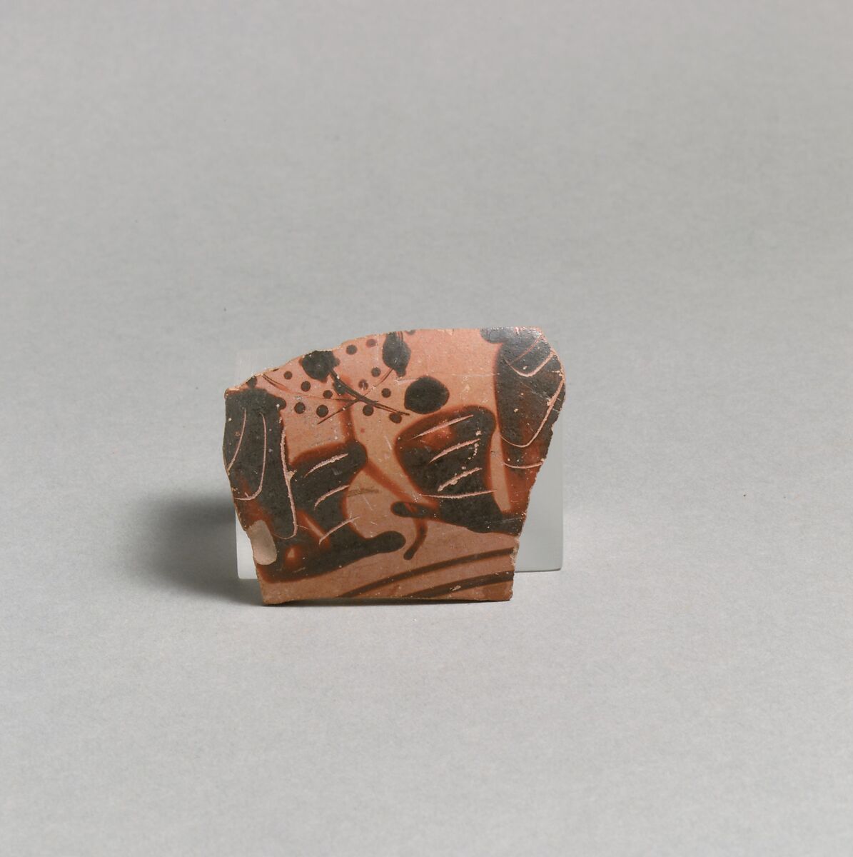 Kylix, eye-cup fragment, Terracotta, Greek, Attic 