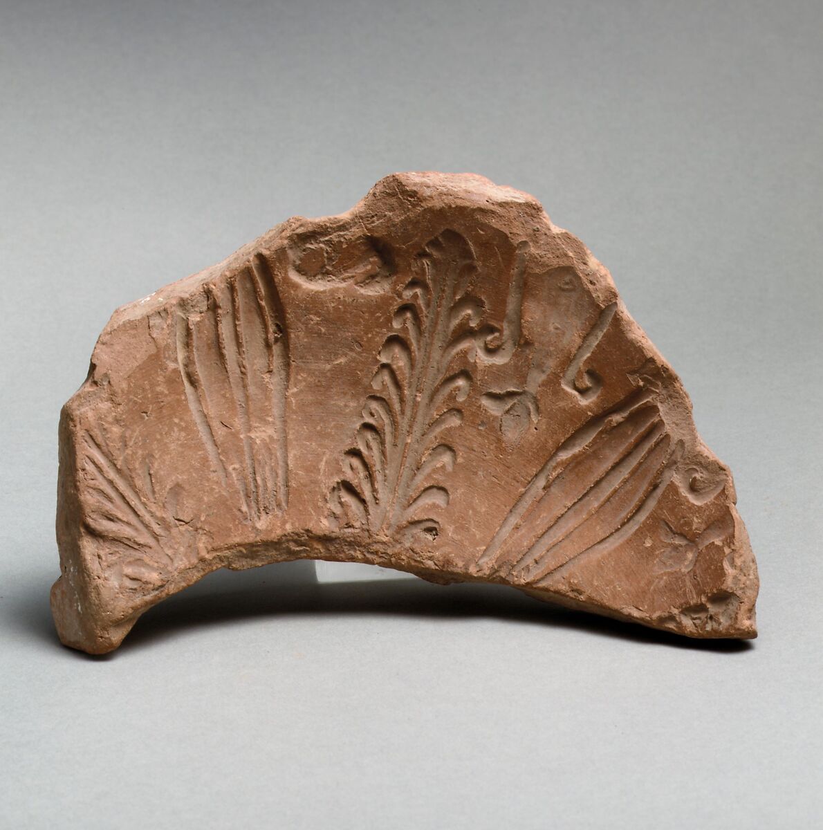 Terracotta fragment of a mold for a Megarian bowl, Terracotta, Greek, Asia Minor 
