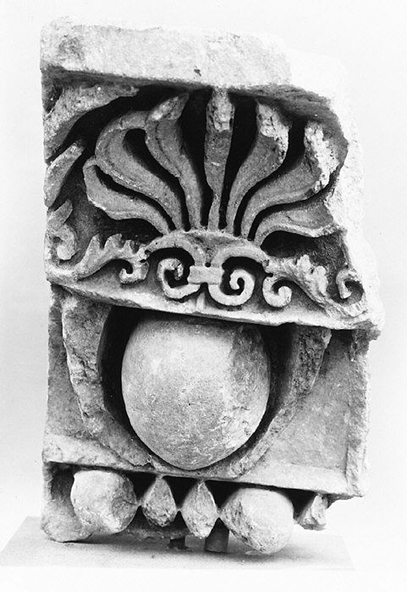 Marble molding fragment from the Temple of Artemis at Sardis, Marble, Roman 