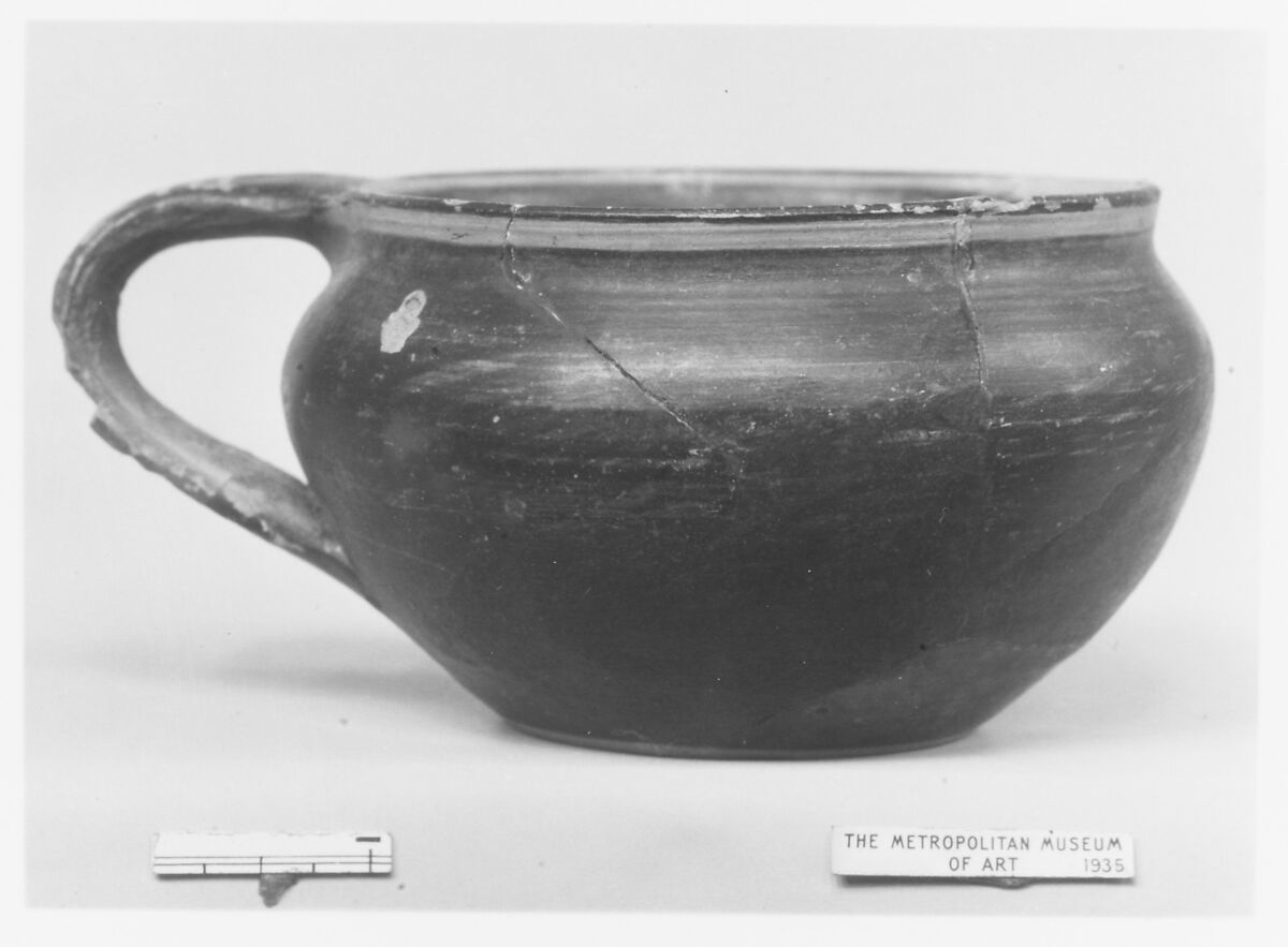 Cup, fragmentary, Terracotta, Greek, Attic 