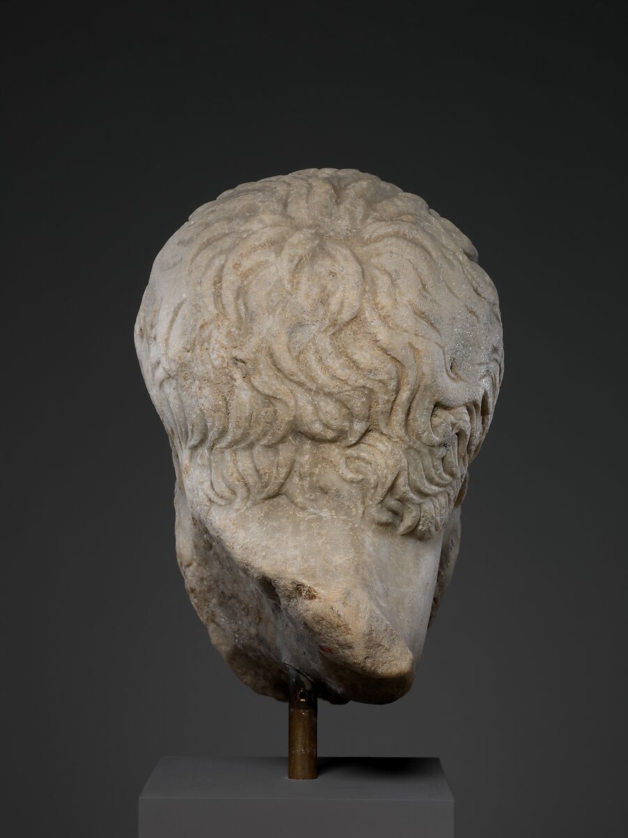 Marble head of a philosopher, Marble, Pentelic, Roman