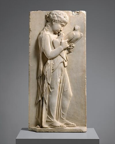 Marble stele (grave marker) of Lysistrate, Greek, Attic, Late Classical