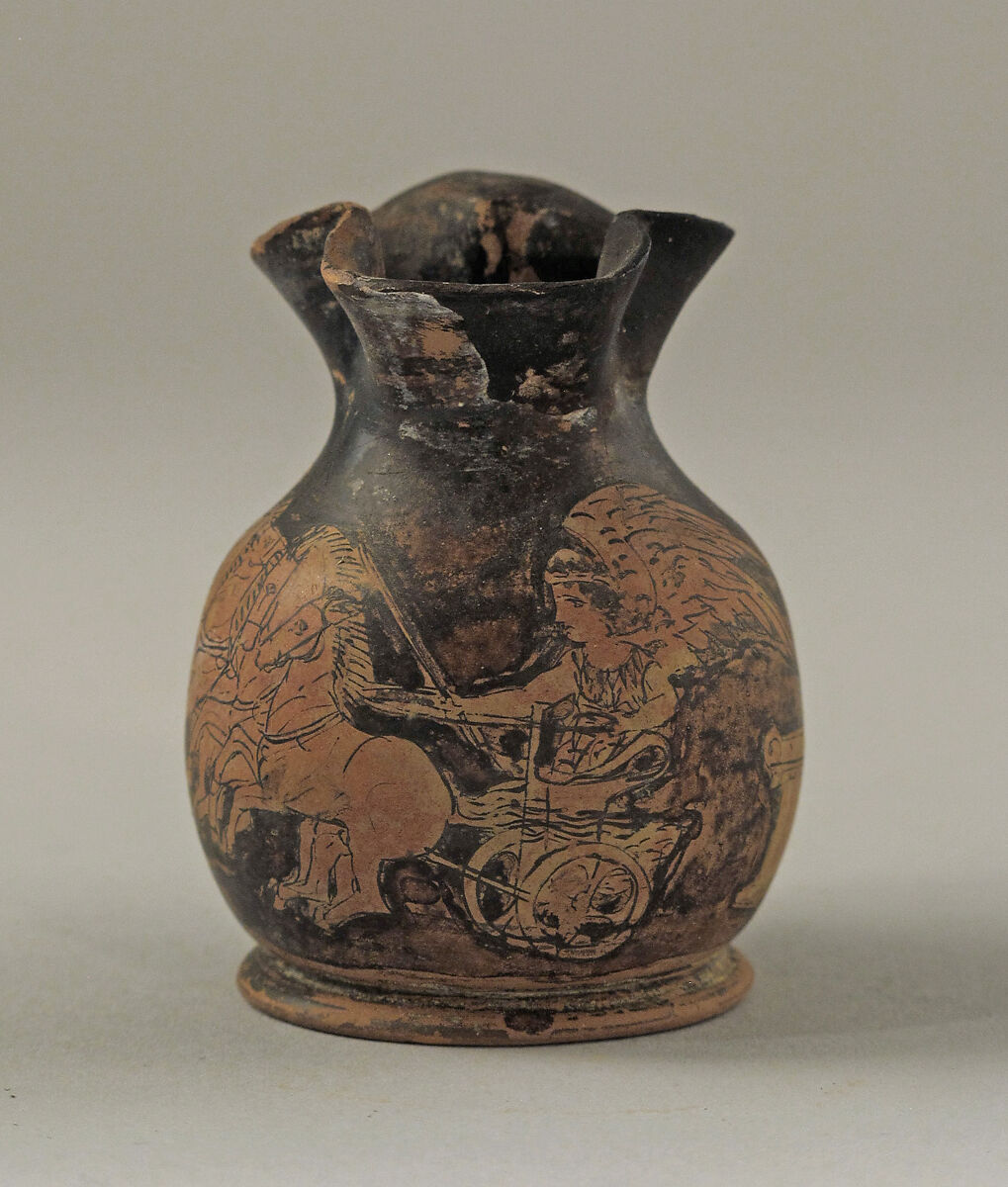 Oinochoe, miniature, Terracotta, Greek, Attic