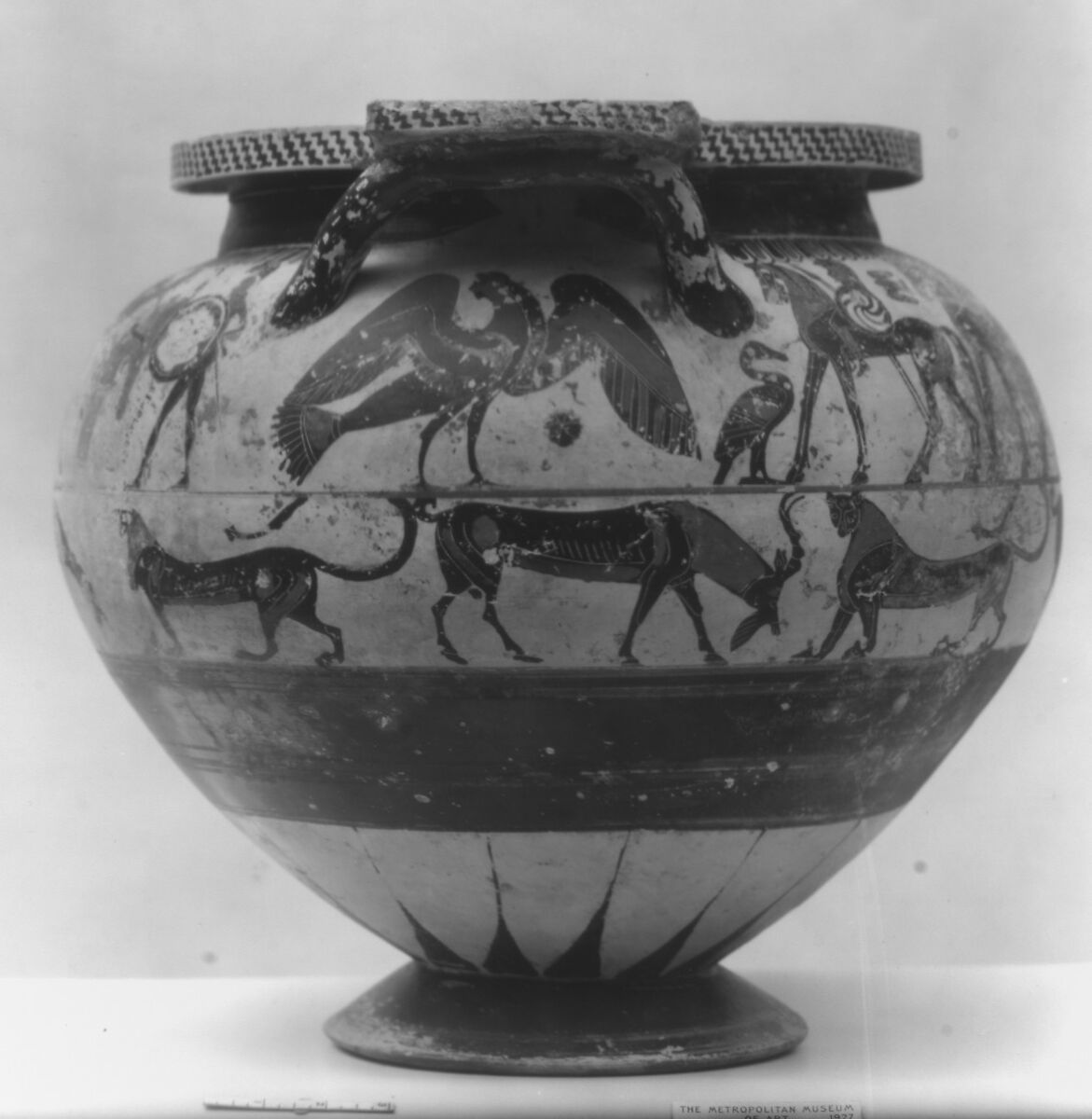 Terracotta column-krater (bowl for mixing wine and water), Detroit Painter, Terracotta, Greek, Corinthian