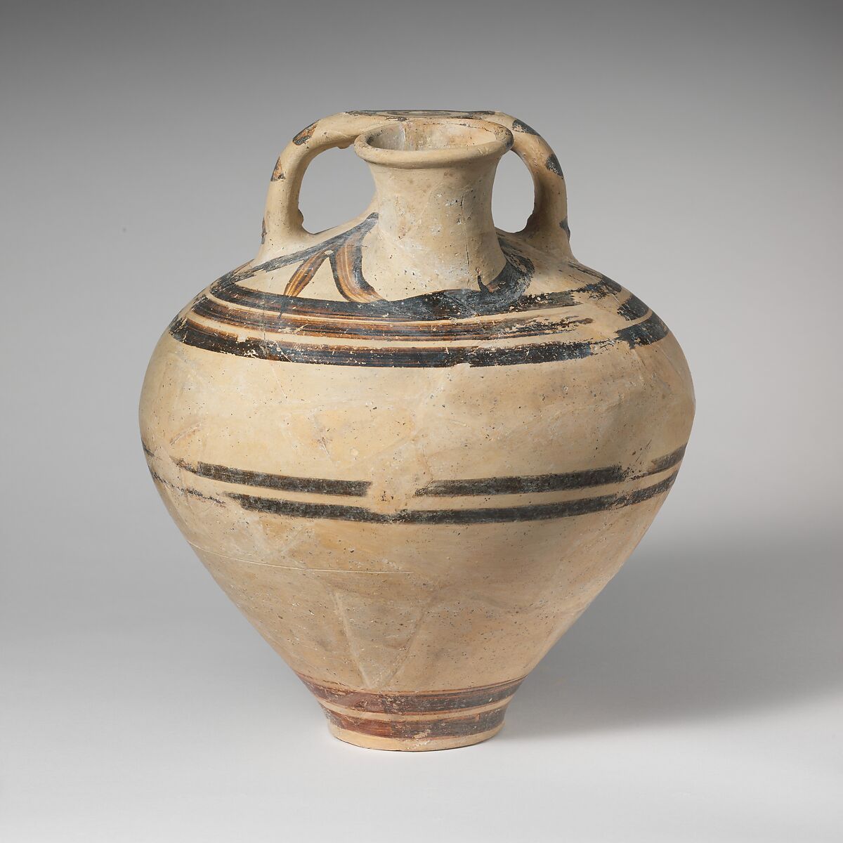 Terracotta stirrup jar, Terracotta, Mycenaean 