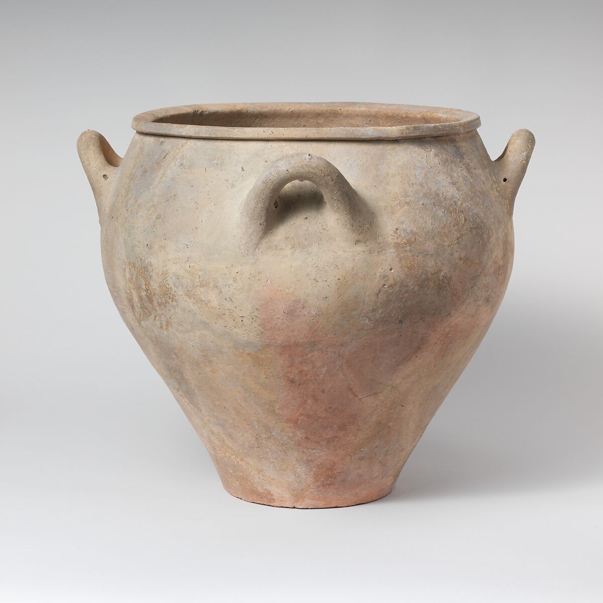 Terracotta krater (deep bowl) with four handles, Terracotta, Mycenaean 