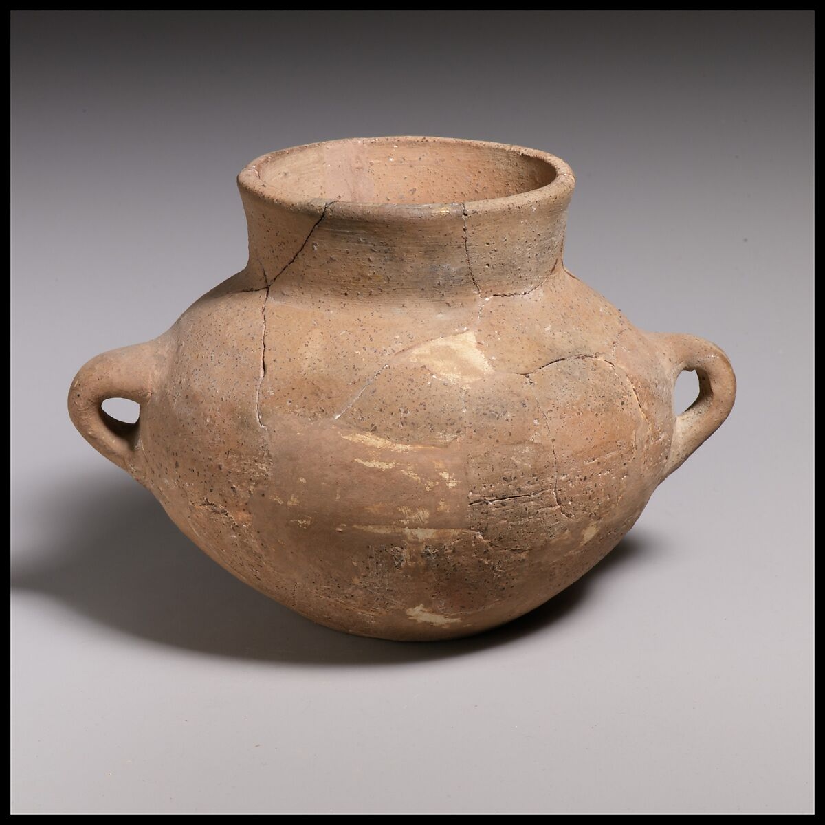 Terracotta collar-necked jar with two handles, Terracotta, Helladic 