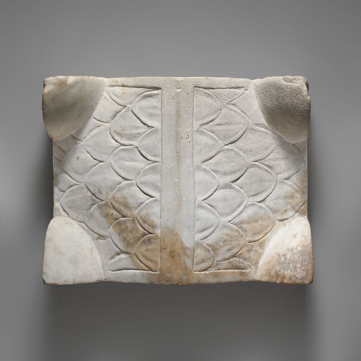 Marble cinerary chest with lid, Marble, Roman