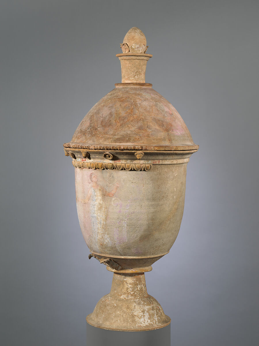 Terracotta vase, Terracotta, Greek, Sicilian, Centuripe