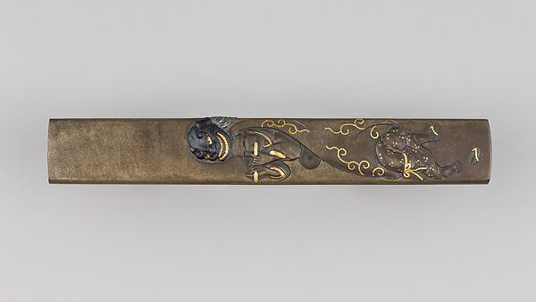 Knife Handle (Kozuka), Tsuchiya Shomin (Japanese), Copper-silver alloy (shibuichi), gold, silver, Japanese 