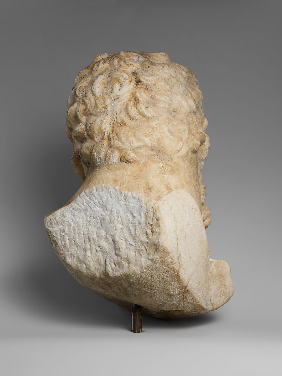 Marble head of Herakles, Marble, Parian ?, Roman