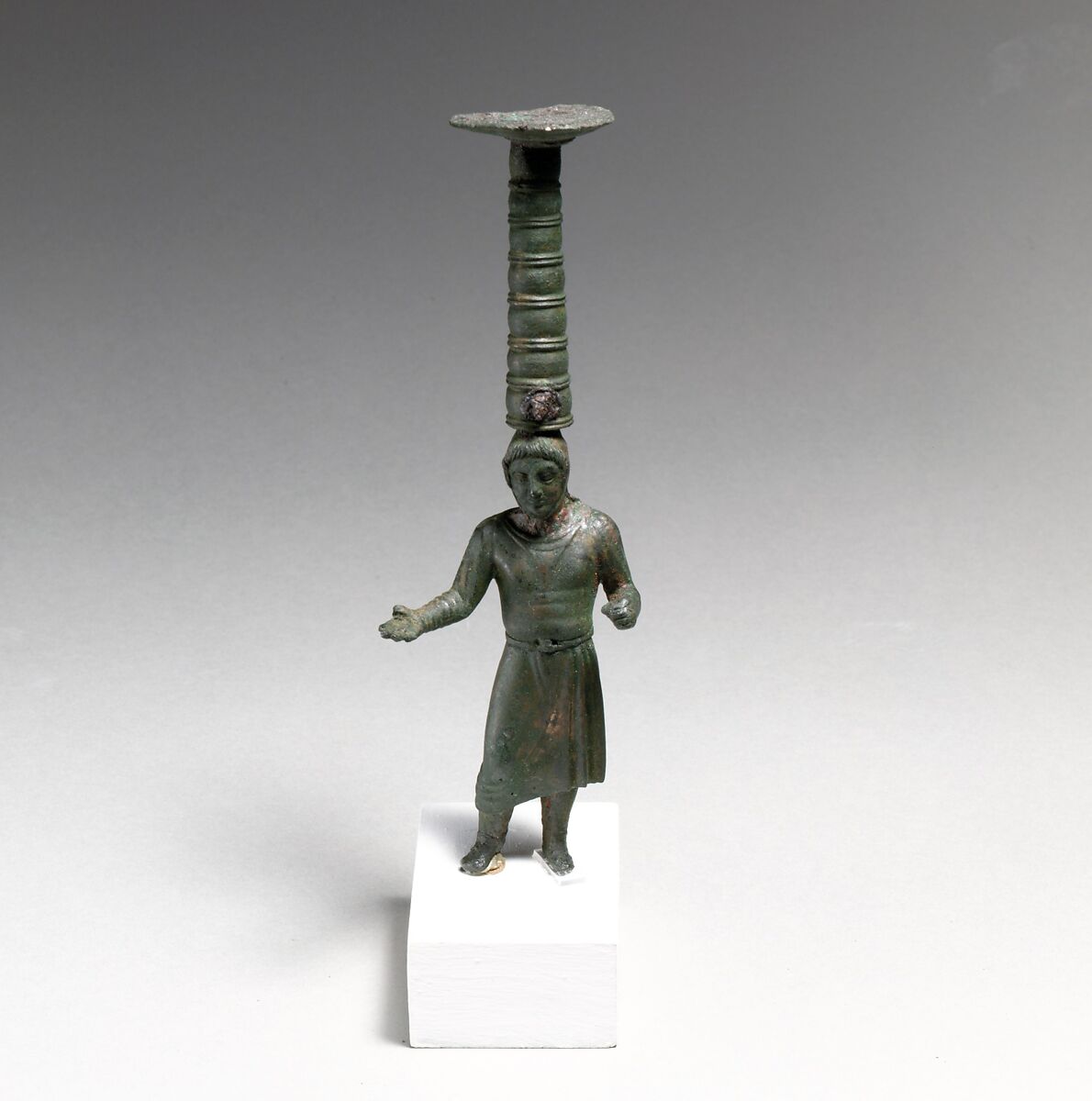 Shaft of a bronze thymiaterion (incense burner), Bronze, Etruscan