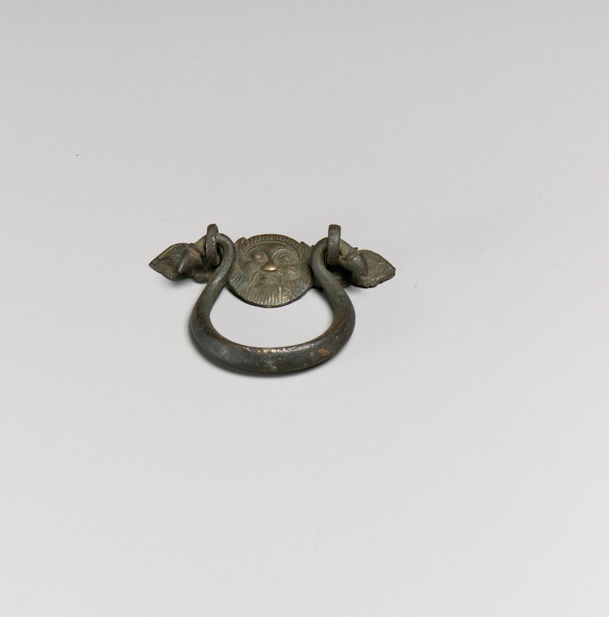 Handle with a head of a satyr, Bronze, Greek or Etruscan 