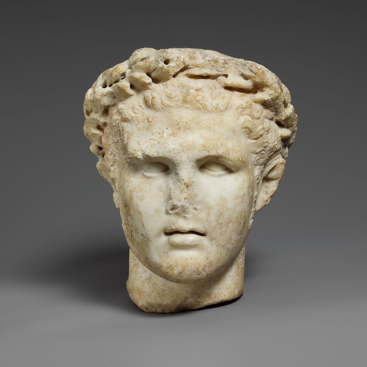 Marble head  of Herakles, Marble, Roman 