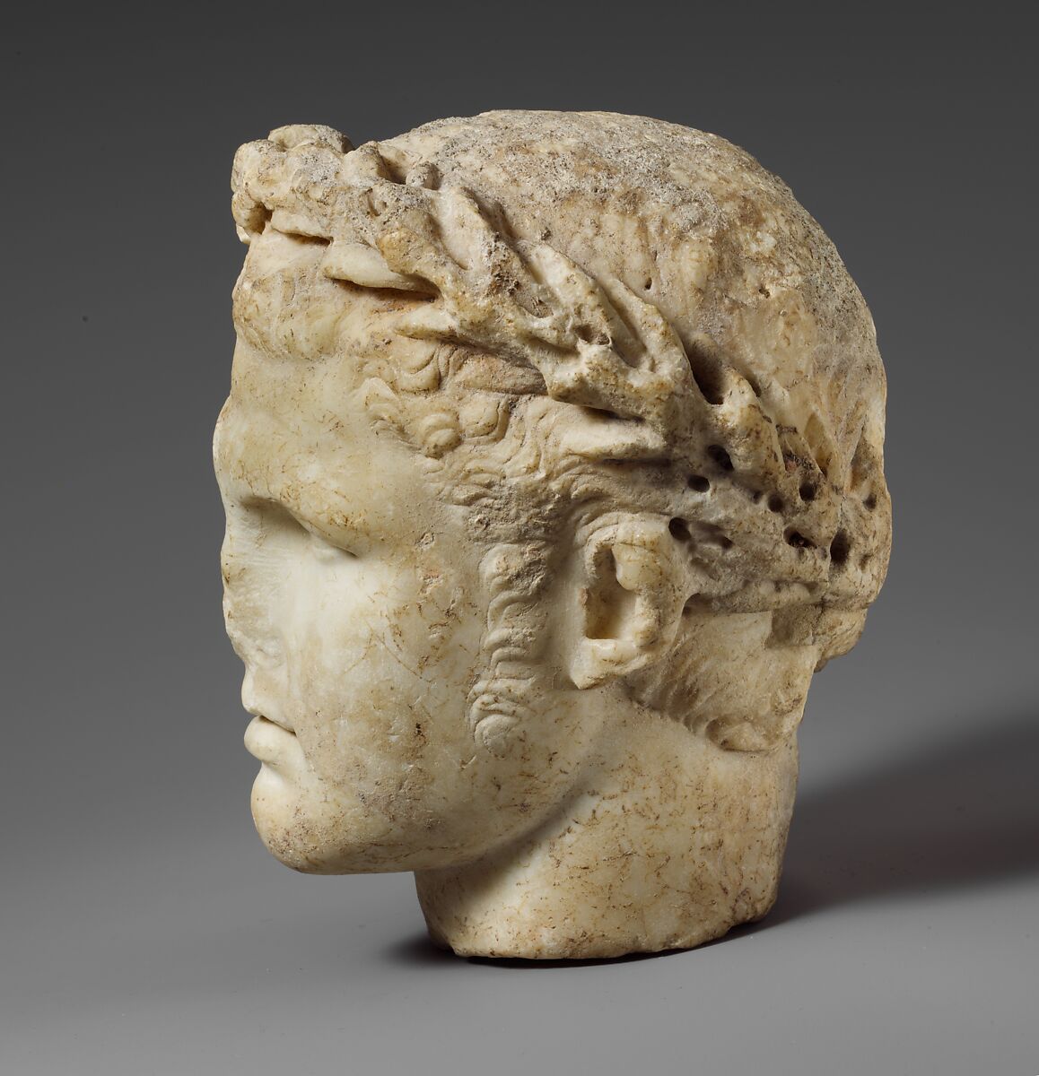 Marble head  of Herakles, Marble, Roman