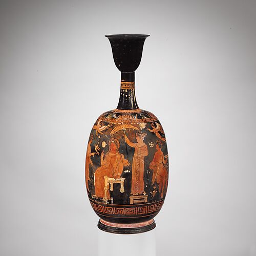 Terracotta squat lekythos (oil flask)