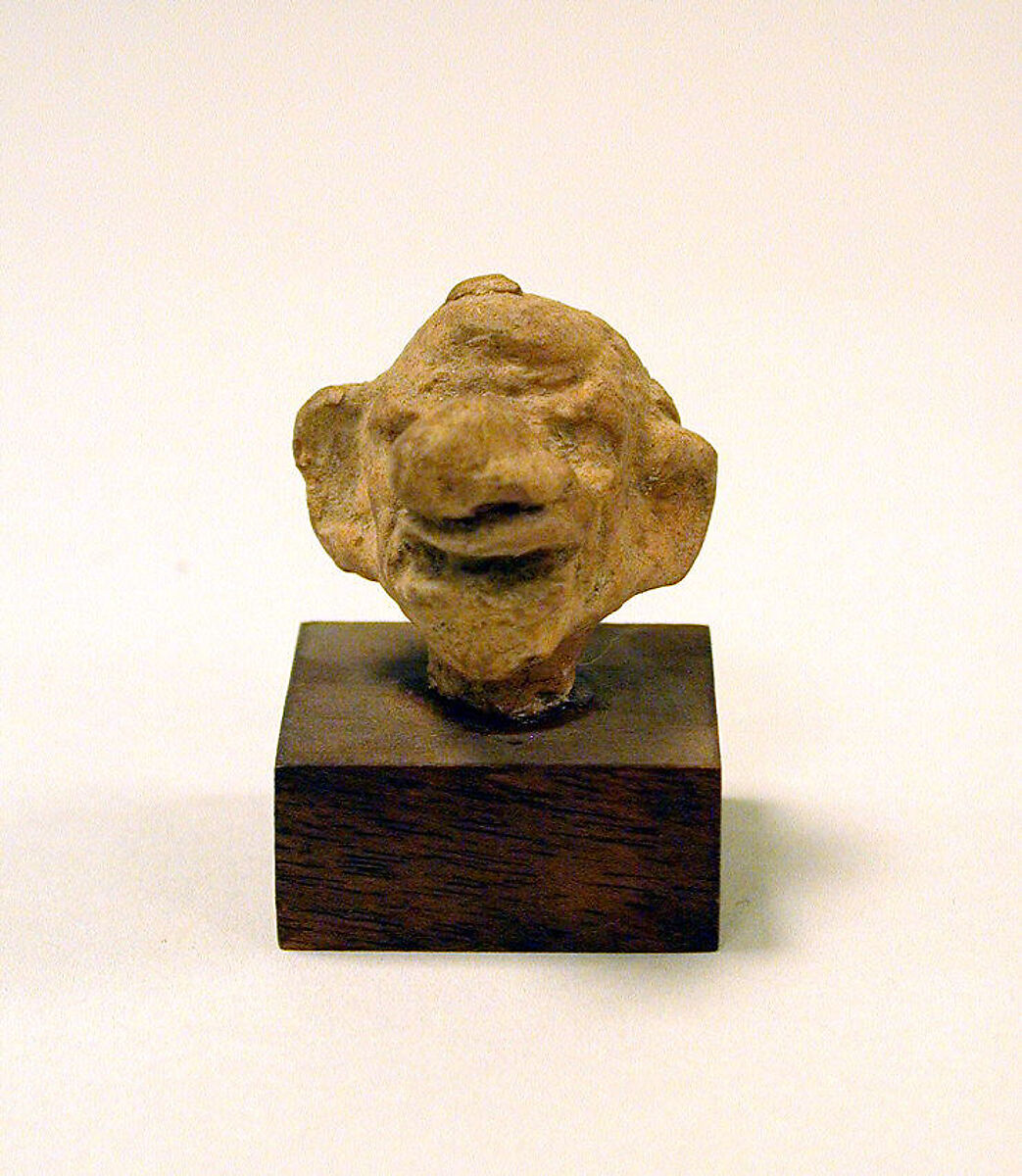 Terracotta grotesque head, Terracotta, Greek, Asia Minor