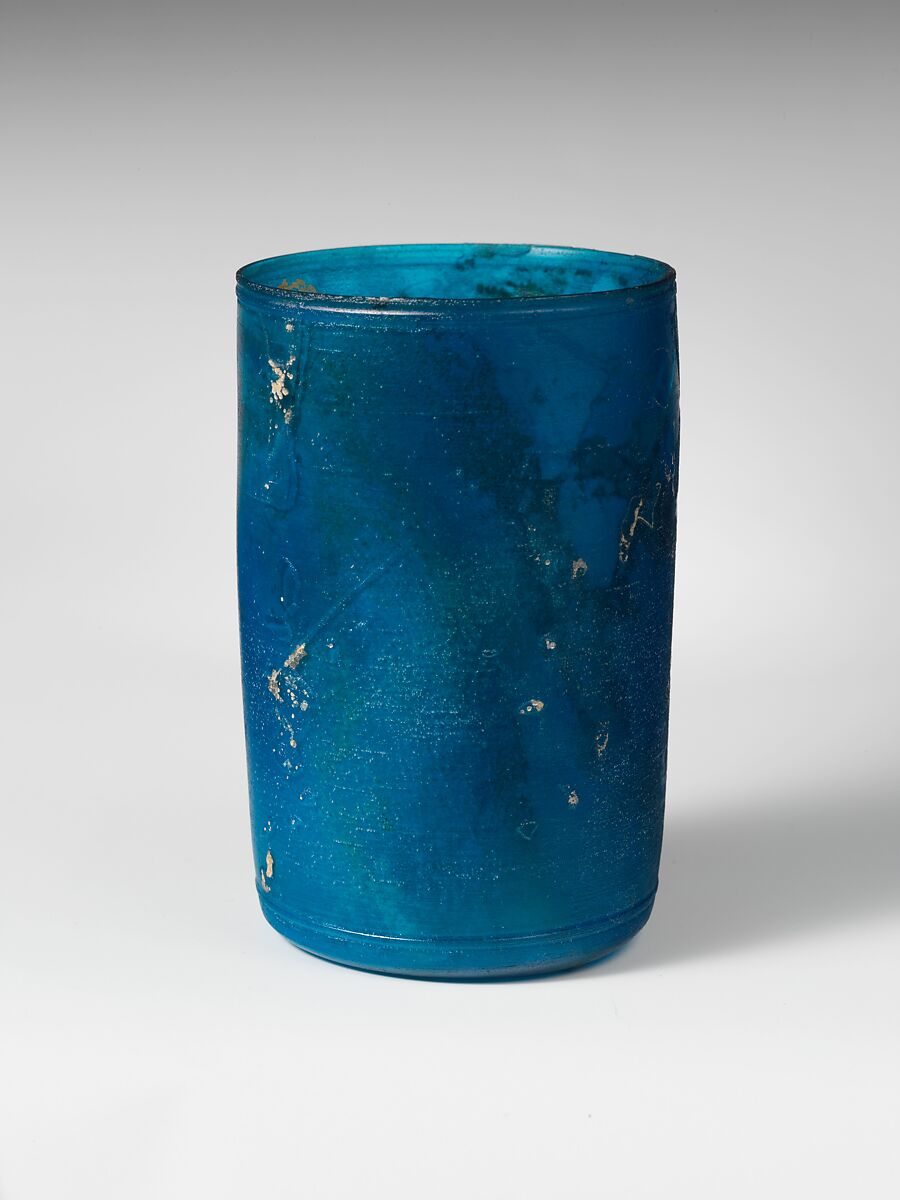 Glass cylindrical beaker, Glass, Roman 