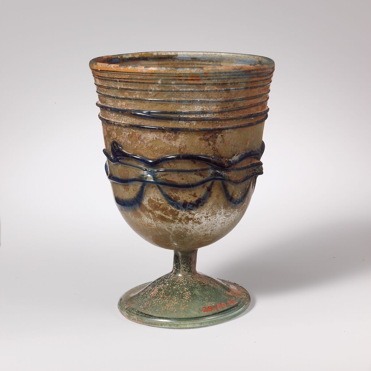 Glass stemmed cup, Glass, Roman, Palestinian 