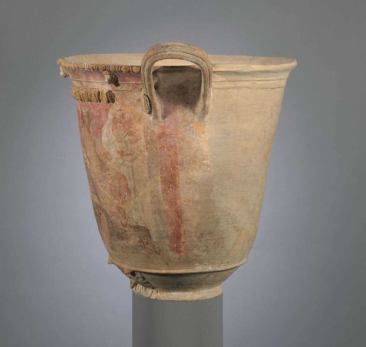 Body of a terracotta vase, Terracotta, Greek, Sicilian, Centuripe