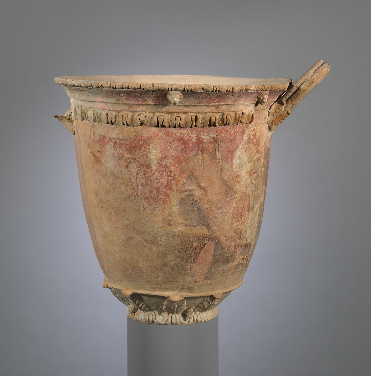 Body of a terracotta vase, Terracotta, Greek, Sicilian, Centuripe 