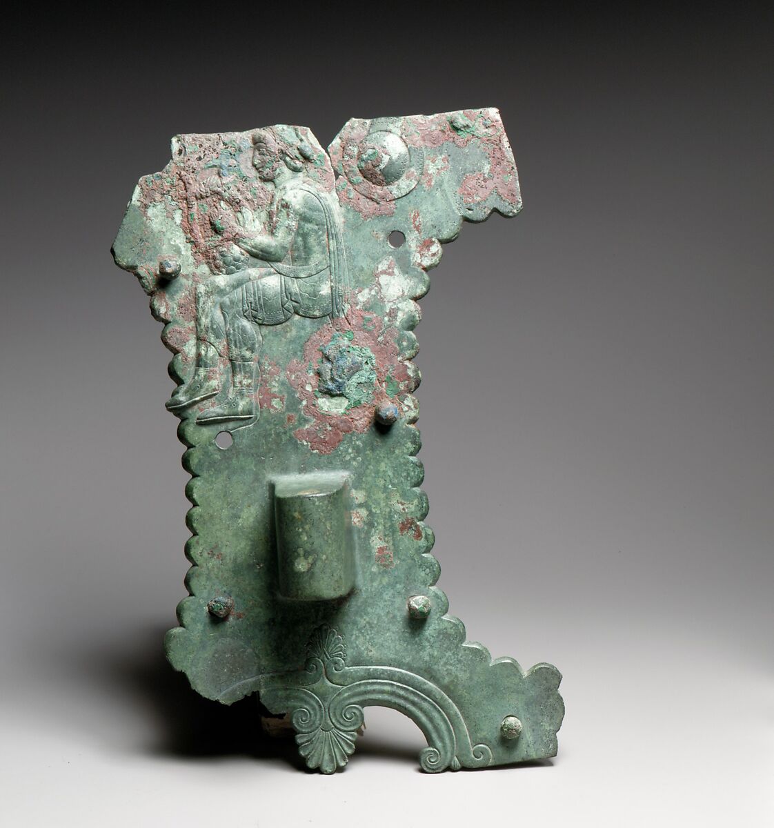 Bronze and iron fittings from a cart or chariot, Bronze, Etruscan 