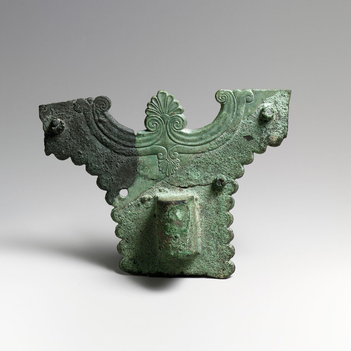 Fragment of a cart or chariot, Bronze, Etruscan 