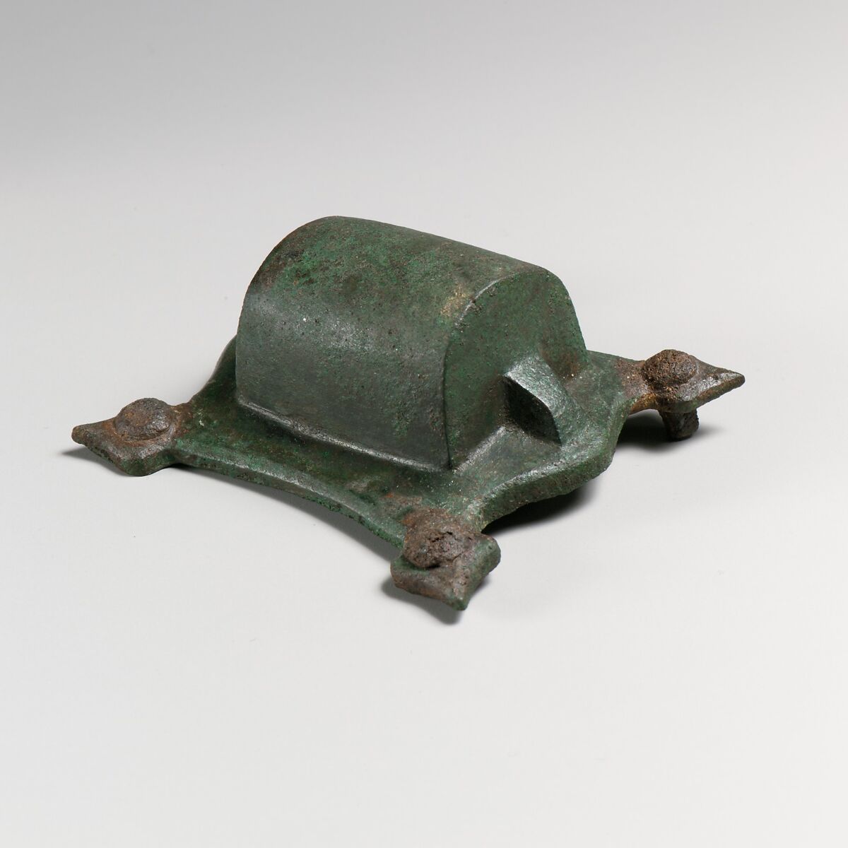 Fragments of a cart or chariot, rectangular sockets, Bronze, Etruscan 