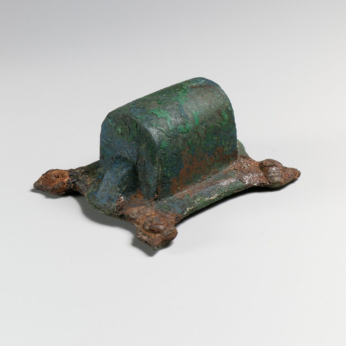 Fragments of a cart or chariot, rectangular sockets, Bronze, Etruscan