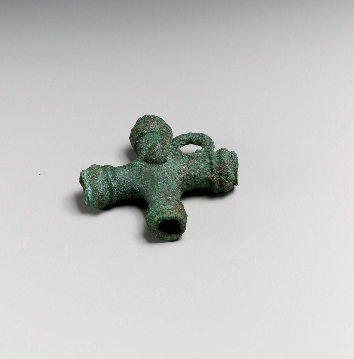 Fragments of a cart or chariot, crossed cylinders, Bronze, Etruscan 