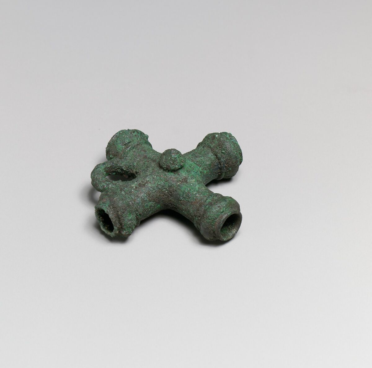 Fragments of a cart or chariot, crossed cylinders, Bronze, Etruscan 