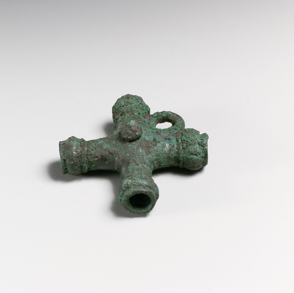 Fragments of a cart or chariot, crossed cylinders, Bronze, Etruscan