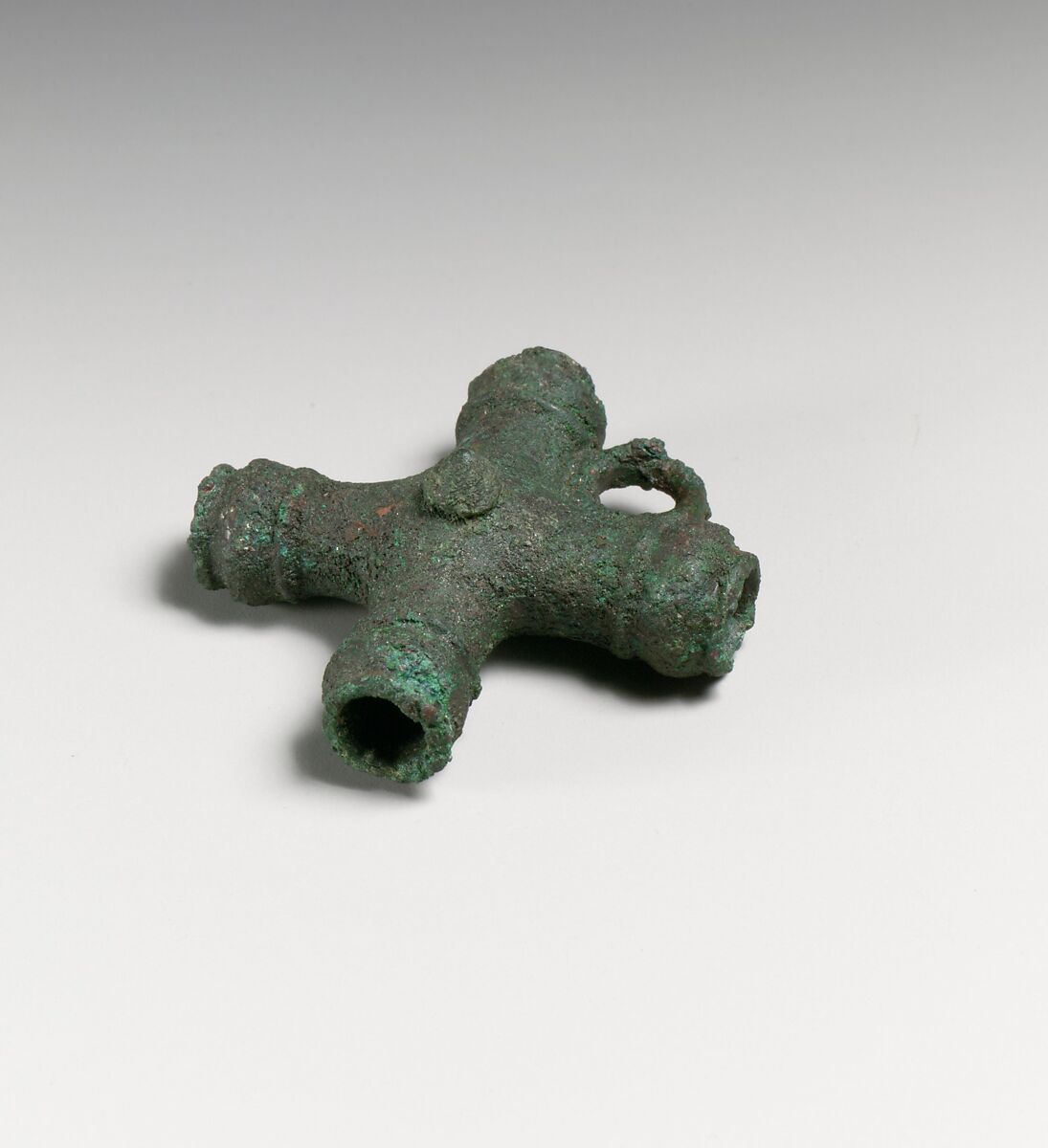 Fragments of a cart or chariot, crossed cylinders, Bronze, Etruscan
