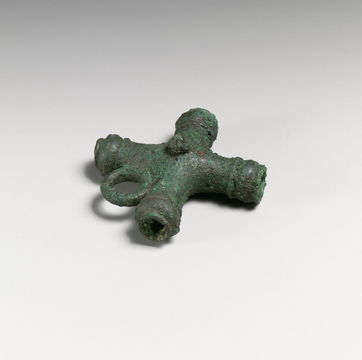 Fragments of a cart or chariot, crossed cylinders, Bronze, Etruscan
