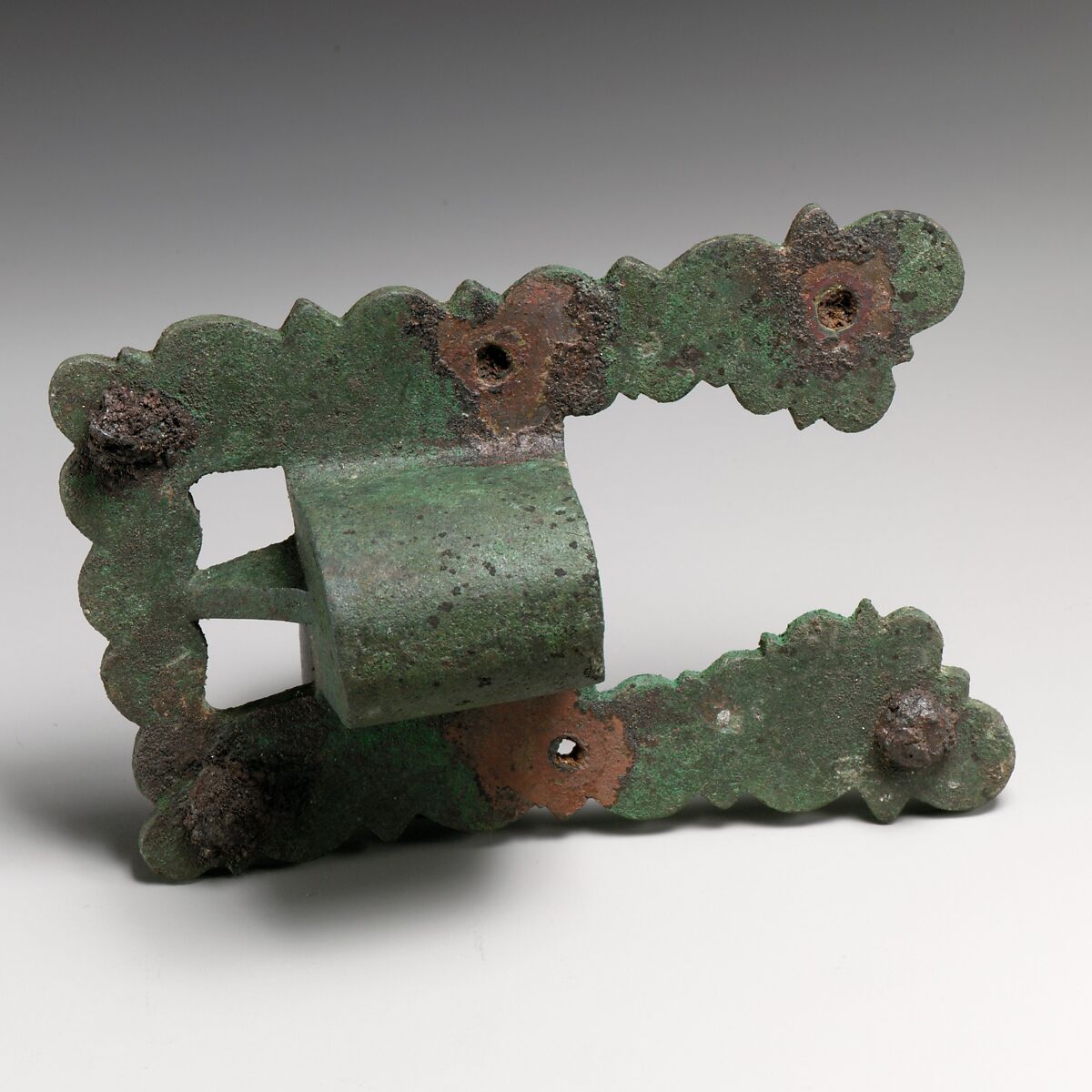 Fragments of a cart or chariot, sockets, Bronze, Iron, Etruscan