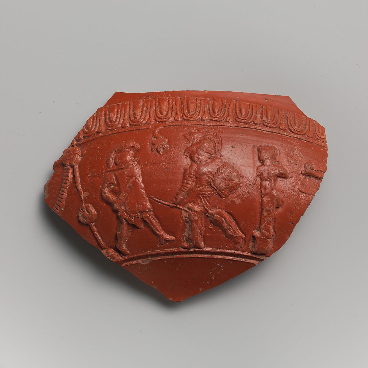 Terracotta fragment of a bowl, Terracotta, Roman 