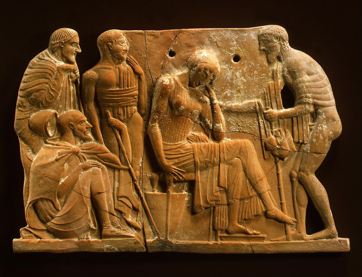 Terracotta plaque, Terracotta, Greek, Melian 