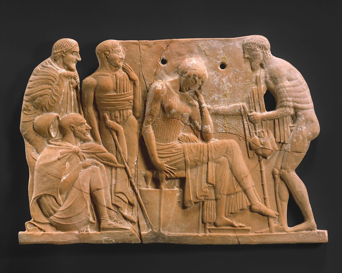 Terracotta plaque, Terracotta, Greek, Melian