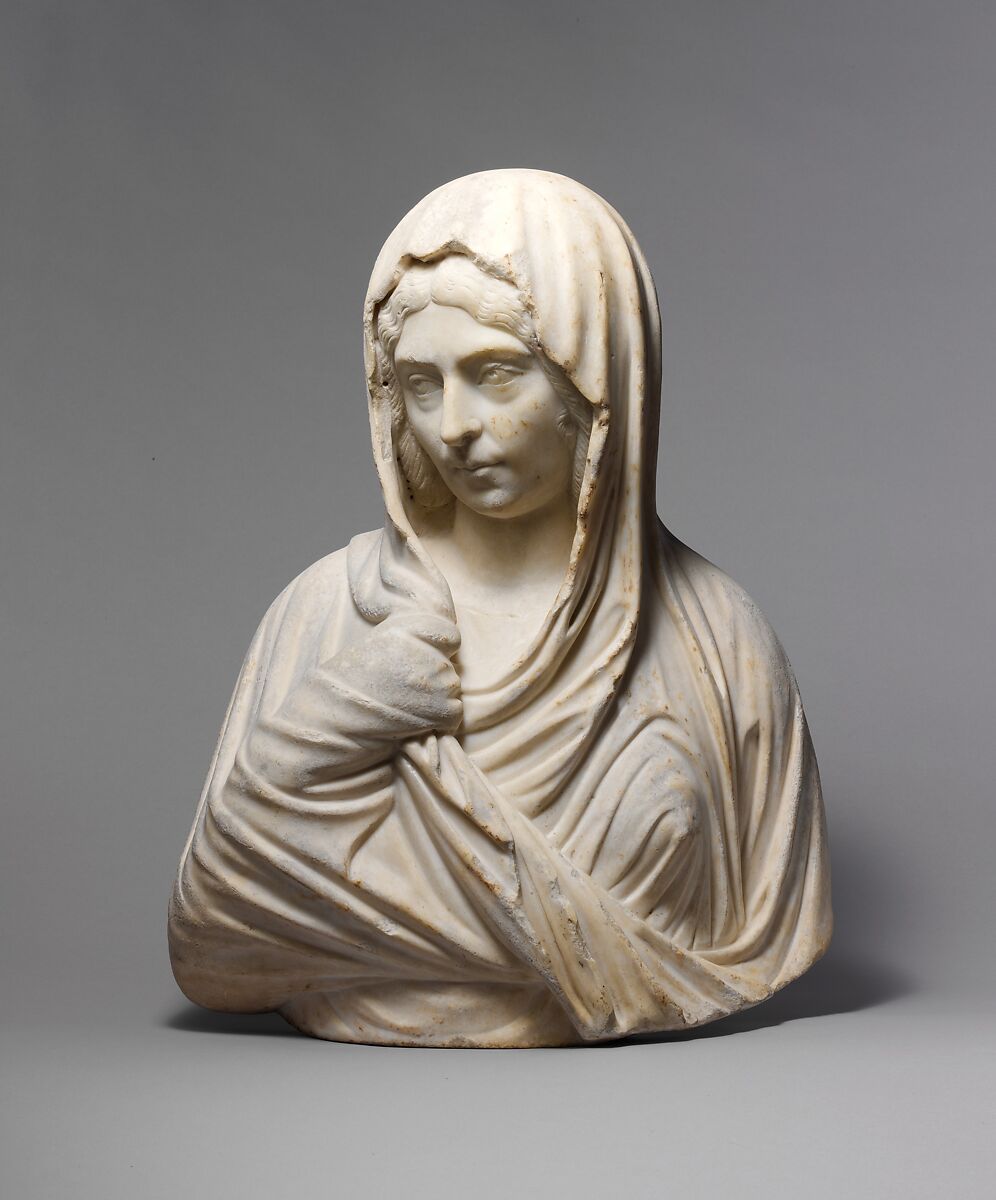 Marble portrait bust of a woman, Marble, Roman