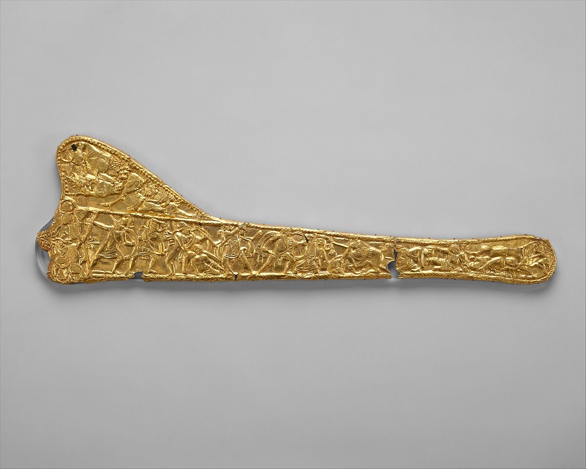 Sheet-gold decoration for a sword scabbard, Gold, Greek or Scythian 