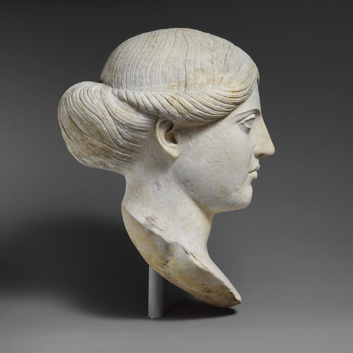 Marble head of a woman, Marble, Roman