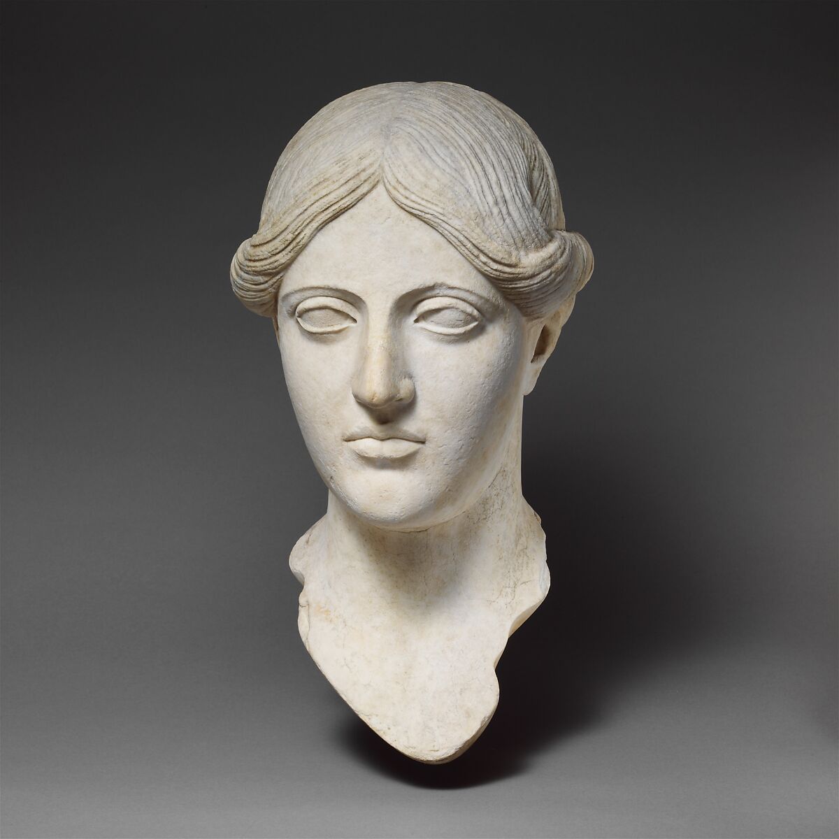 Marble head of a woman, Marble, Roman