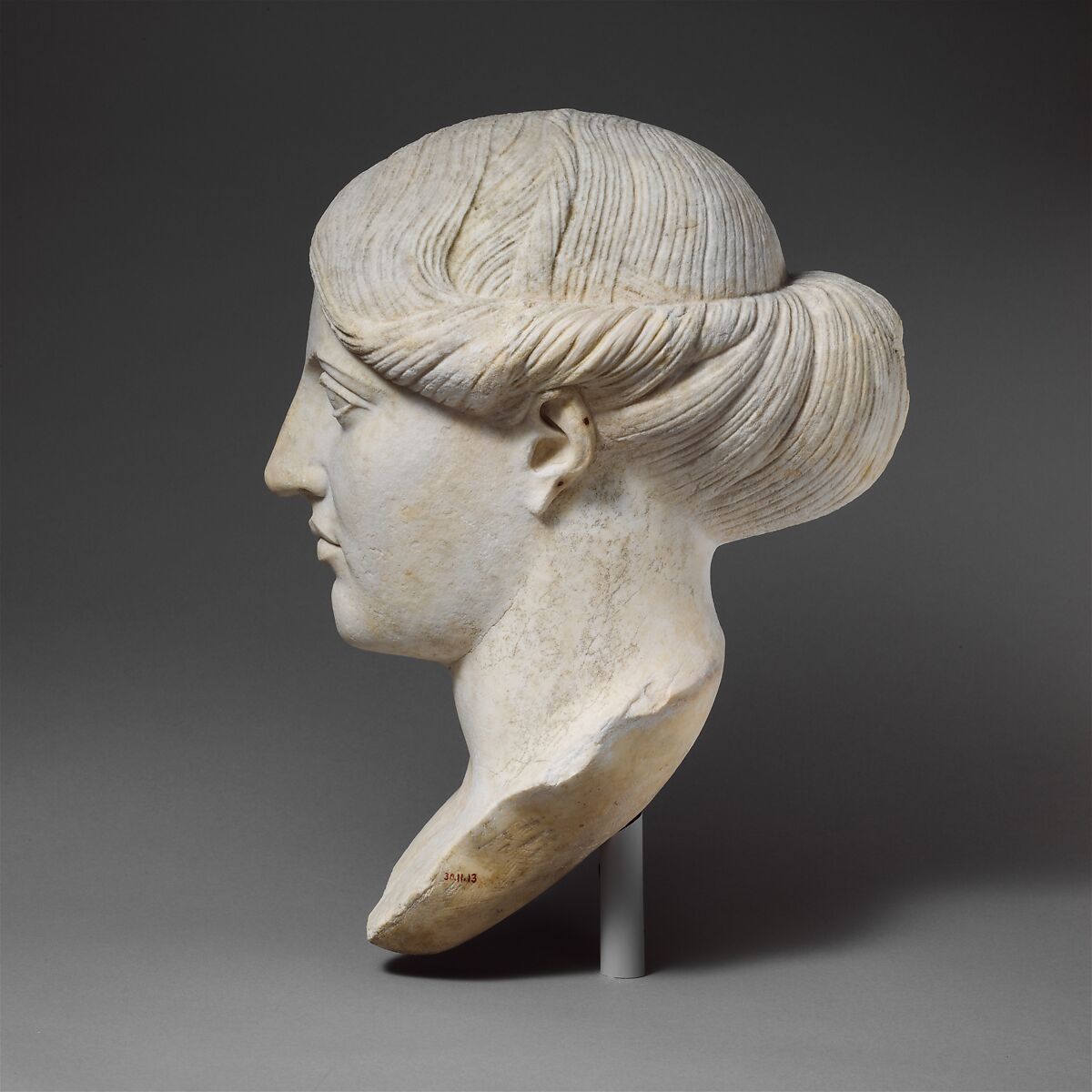 Marble head of a woman, Marble, Roman