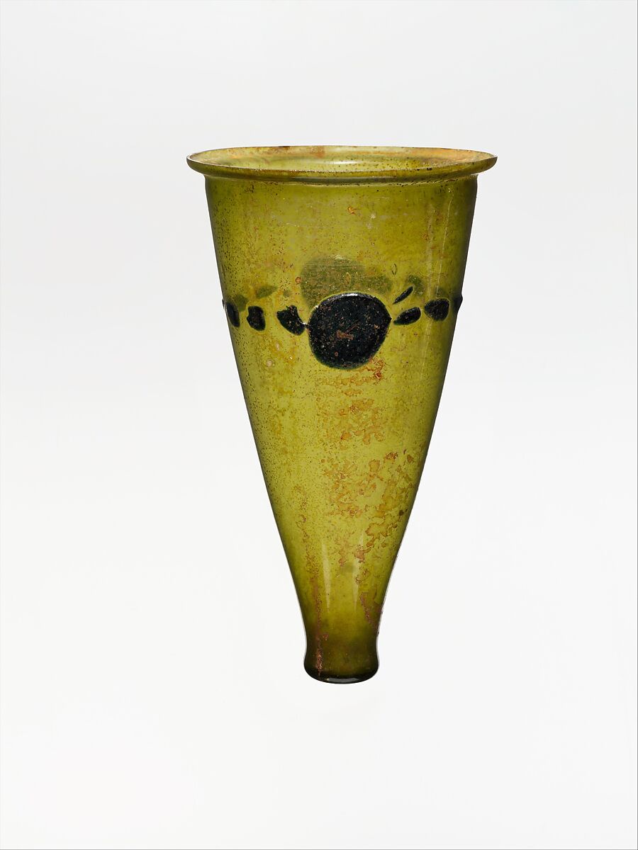 Glass beaker or lamp, Glass, Roman, Eastern Mediterranean 