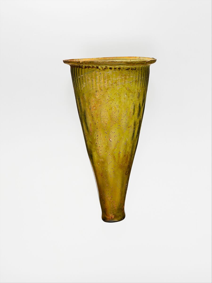Glass beaker or lamp, Glass, Roman 