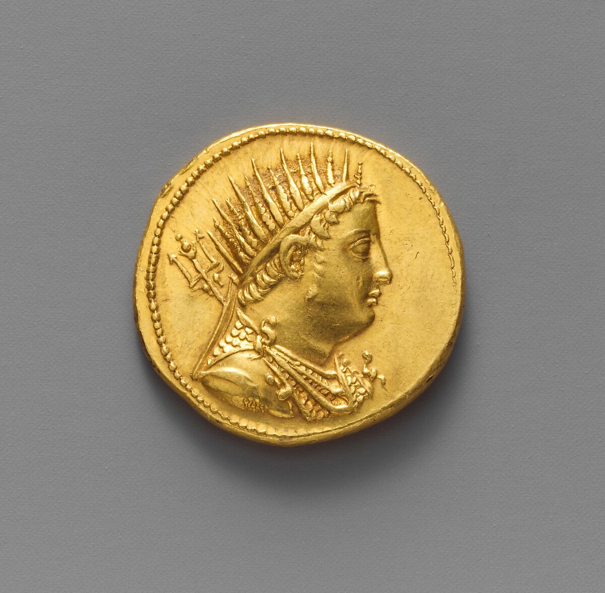 Gold oktadrachm of Ptolemy IV Philopator, Gold, Greek, Ptolemaic 