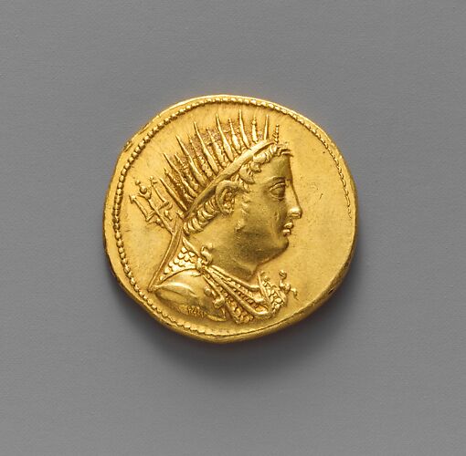 Gold oktadrachm of Ptolemy IV Philopator