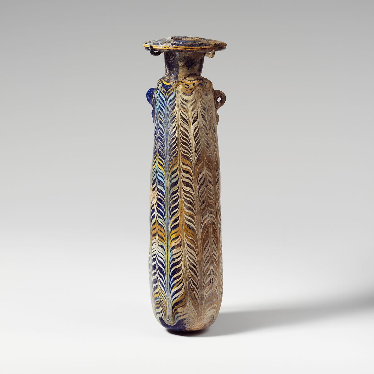 Glass alabastron (perfume bottle), Glass, Eastern Mediterranean or South Italian 